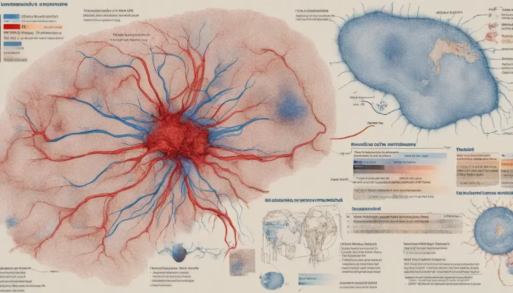 Ilustração detalhada mostrando a auto-hemoterapia com o sistema circulatório e uma seringa, evidenciando os benefícios para a saúde integral.